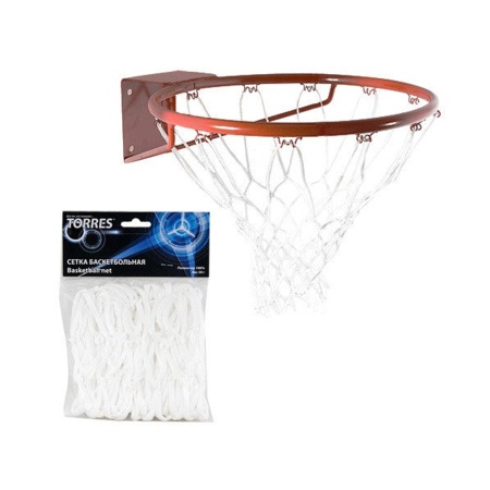 Купить Сетка баскетбольная Torres, нить 4 мм, белая в Верхняяпышме 