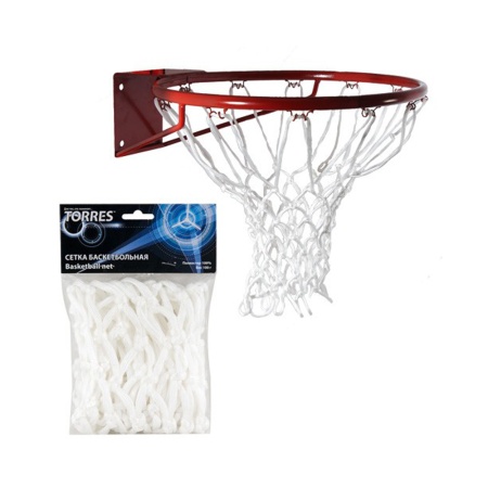 Купить Сетка баскетбольная Torres, нить 6 мм, белая в Верхняяпышме 