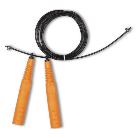 Купить Скакалка высокооборотная Кроссфит стальной шнур в оплетке 2.9 м чёрно-оранжевая в Верхняяпышме 